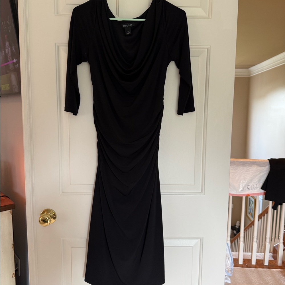 Elegant Black Draped Dress